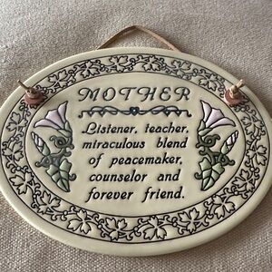 Trinity Pottery Genuine wall hanging oval  plaque decor. Made in USA